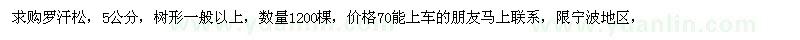 求購5公分羅漢松