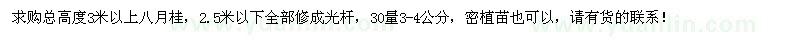 求購高3米以上八月桂