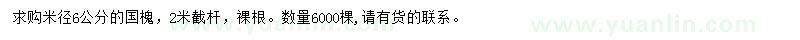 求購米徑6公分國槐