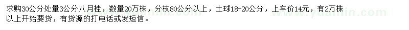 求購30公分處量3公分八月桂