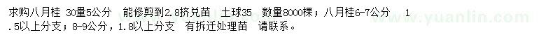 求購(gòu)5、6-7、8-9公分八月桂