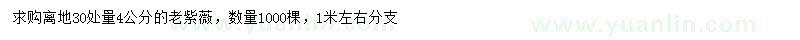 求購30處量4公分老紫薇
