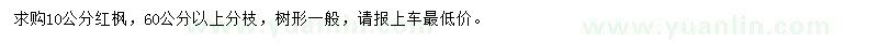 求購(gòu)10公分紅楓