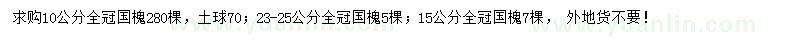 求購10、15、23-25公分國槐