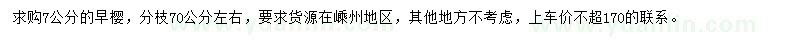 求購(gòu)7公分早櫻