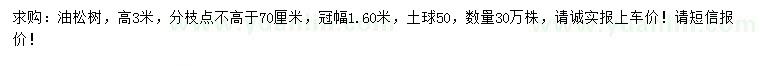 求購高3米油松