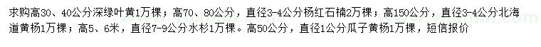 求購深綠葉黃、楊紅石楠、北海道黃楊等