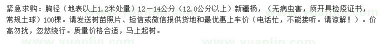 求購(gòu)1.2米量12-14公分新疆楊