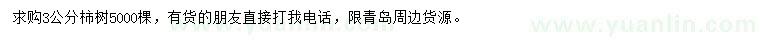 求購3公分柿樹