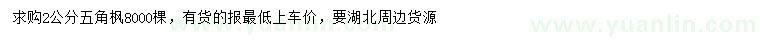 求購2公分五角楓