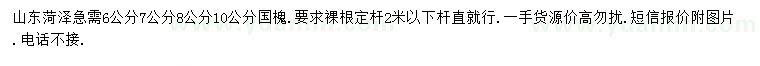 求購6、7、8、10公分國槐