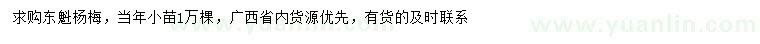 求購一年生東魁楊梅