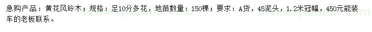 求購10公分黃花風鈴木