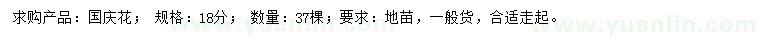 求購(gòu)18公分國(guó)慶花