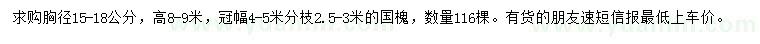 求購胸徑15-18公分國槐