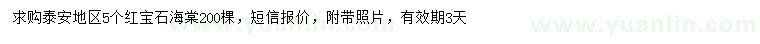 求購(gòu)5公分紅寶石海棠