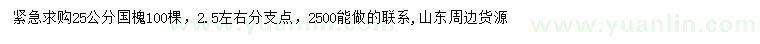 求購25公分國槐