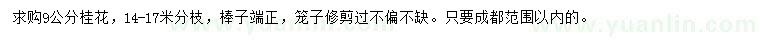 求購9公分桂花