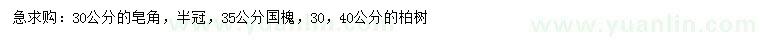 求購皂角、國槐、柏樹