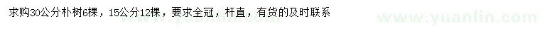 求購15、30公分樸樹