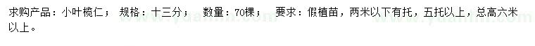 求購(gòu)13公分小葉欖仁