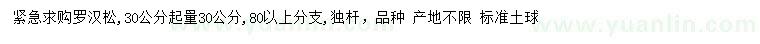 求購(gòu)30公分量30公分羅漢松