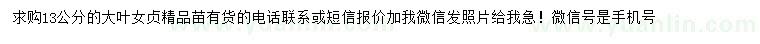 求購(gòu)13公分大葉女貞