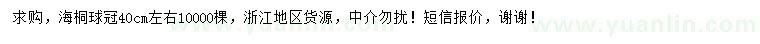 求購(gòu)冠幅40公分海桐球
