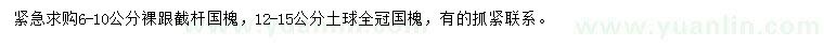 求購6-10、12-15公分國槐
