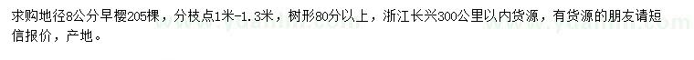 求購地徑8公分早櫻