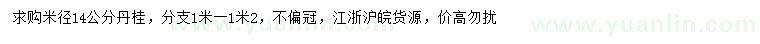求購(gòu)米徑14公分丹桂