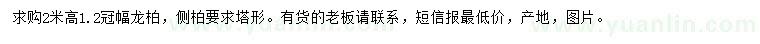 求購高2米龍柏