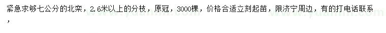 求購7公分北欒