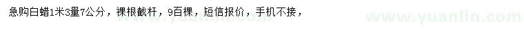 求購1.3米量7公分白蠟