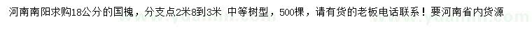 求購18公分國槐