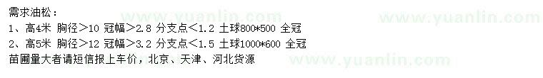求購(gòu)胸徑10、12公分油松