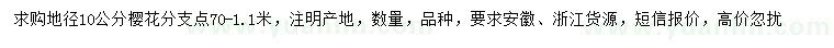 求購(gòu)地徑10公分櫻花