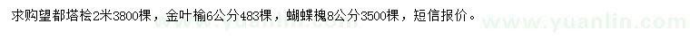 求購?fù)妓u、金葉榆、蝴蝶槐