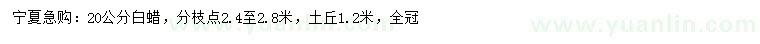 求購20公分白蠟