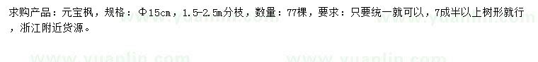 求購(gòu)15公分元寶楓