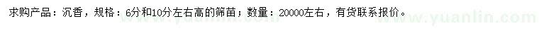 求購高6、10公分沉香
