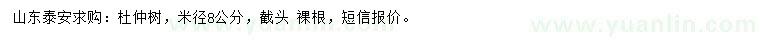 求購(gòu)米徑8公分杜仲