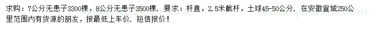 求購7、8公分無患子 