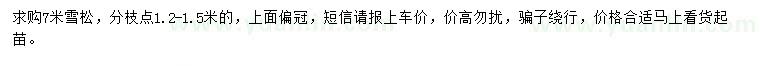 求購7米雪松