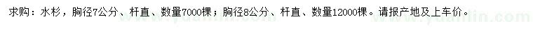 求購胸徑7、8公分水杉