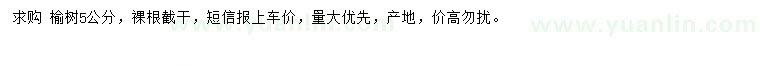 求購5公分榆樹