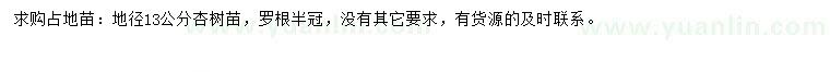 求購地徑13公分杏樹