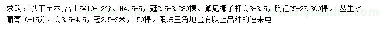 求購10-12公分高山榕