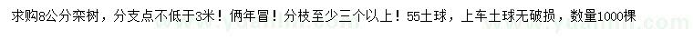 求購(gòu)8公分欒樹(shù)