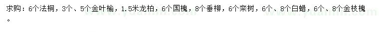 求購法桐、金葉榆、龍柏等